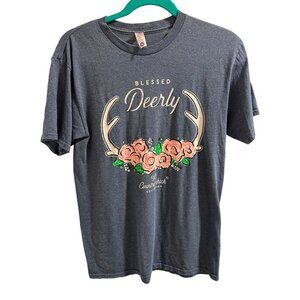🌸3/$15🌸Country Chick Blue Heather Blessed Deerly Tee sz Small